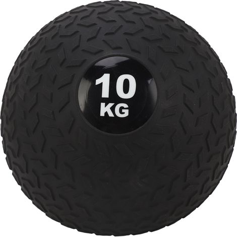 Balle médicinale PVC lestée sable pneumatique gravité entraînement physique pour lancer rebondir frapper Noir 10kg 25,5cm (1/5)