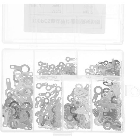 1 boîte/300 pièces Rondelle plate cuivrée à souder à tête unique M2.2-M6.2 pour instruments et appareils-12.5X6.5CM-Silver