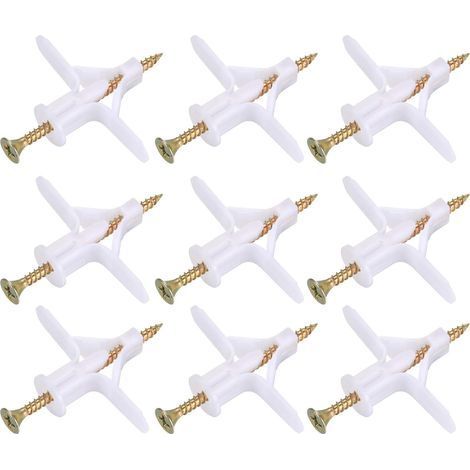 100 Pièces Fixations pour Plaques de Plâtre (50 Chevilles, 50 Vis), Chevilles Et Vis pour Plaques de Plâtre, Ancres Chevilles et Vis pour Fixations Murales Creuses Cloisons Sèches (1/5)