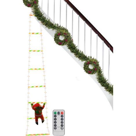 Lumières de Noël extérieures, escalade, lumières de Noël murales  guirlandes lumineuses étanches  Décoration imperméable pour fenêtre, mur et jardin  Idéal pour une décoration festive en ex (1/5)