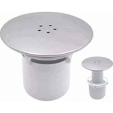 Shower drain plug - 90 mm/115 mm - Easy-to-install replacement drain hole - Chrome finish - Fast flow - Shower drain cover (1/5)