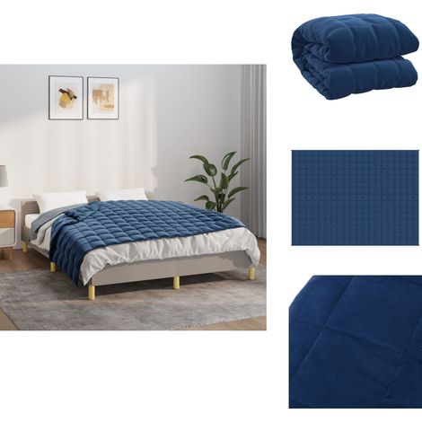 Couverture lestée Bleu 152x203 cm 11 kg Tissu - Couverture Lestée - Couverture Poids - Sommeil Profond - Relaxation - Stress (1/5)