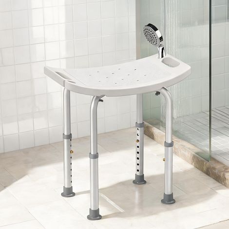 Tabouret de douche en aluminium réglable 8 positions alb (1/5)