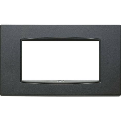 Vimar eikon placca classic 4 moduli metallo colore antracite matt 20654.15