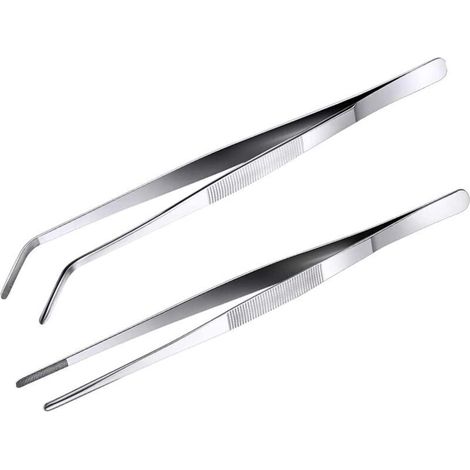 20cm Pince Cuisine Pincette Précision 2PC Professionnel Pince du Chef Pincette Culinaire de precision pour Viande Barbecue Décoration(20) (1/4)