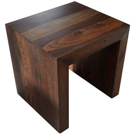 Hocker Sheesham 45x40x40 walnuss lackiert DUKE 111