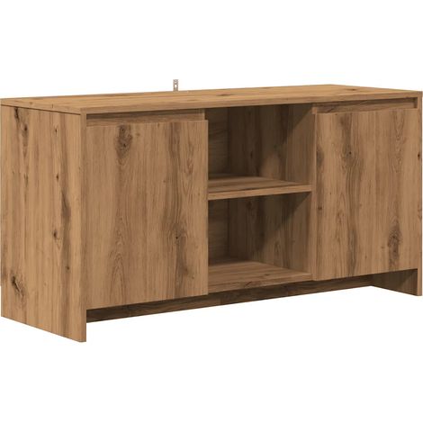 Meuble TV design pratique avec grand espace de rangement 102 x 37 x 52 cm en bois d'ingénierie chêne artisanal (1/5)