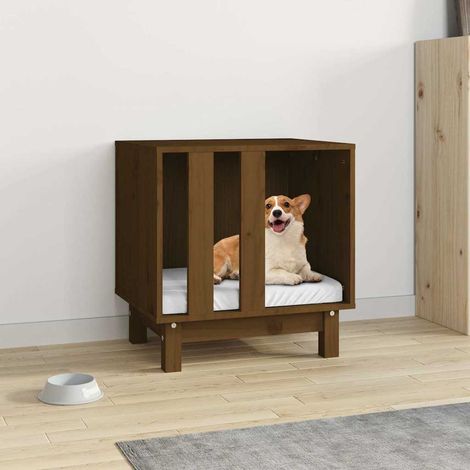 Niche pour chien-Abri pour chien-Chenil Marron miel 50x40x52 cm Bois de pin massif 635994 (1/5)
