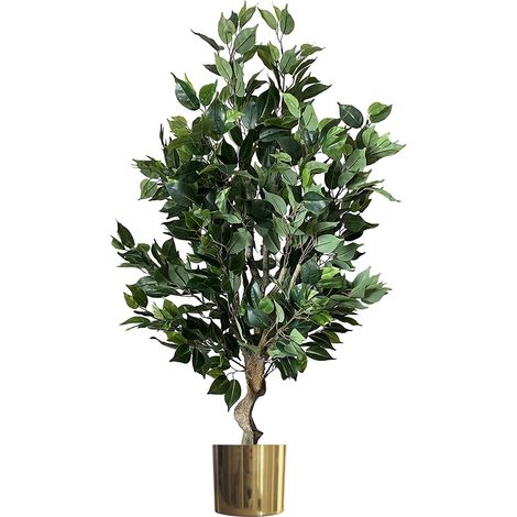 100cm Premium Artificial Ficus Twist Tree Gold Planter (1/5)