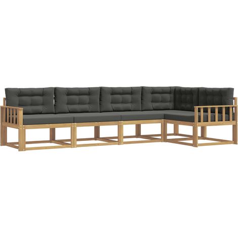 Outdoor Sofa Set 4 pcs White and Anthracite Polyester vidaXL (1/5)