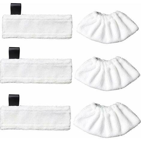 Paquete de 3 paños de repuesto de microfibra y paquete de 3 paños de microfibra para Karcher Easy Fix SC1/SC2/SC3/SC4/SC5/SV7, paño accesorio para Kärcher Easy Fix. (1/5)