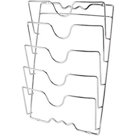 BUNTHAUS Étagère de rangement murale à 5 niveaux pour la cuisine  Boîte de rangement multifonctionnelle pour couvercles de casseroles et planches à découper, fixation murale, gain de place (1/5)