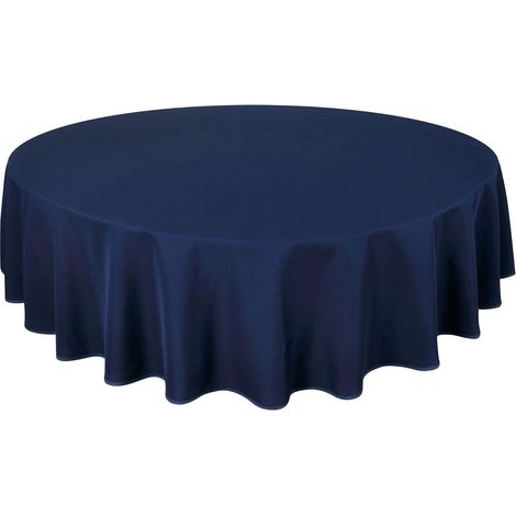 Nappe ronde 140 cm bleu uni - Facile d'entretien - Qualité
