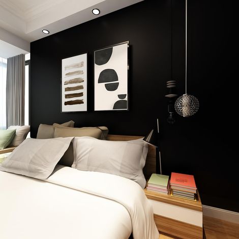 Papier Adhésif pour Meuble Noir Mat de 40CM5M Papier Vinyle Autocollant Amovible Imperméable Lavable Mural Décoratif Film Adhésif pour Meuble Cuisine Placard Plan de Travail (1/5)