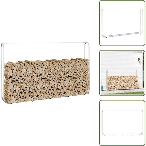 Portant de bois de chauffage 250x25x150 cm acier galvanisé - Support De Bois De Chauffage - Supports De Bois De Chauffage - Stockage De Bûches - Porte-bûches (1/5)