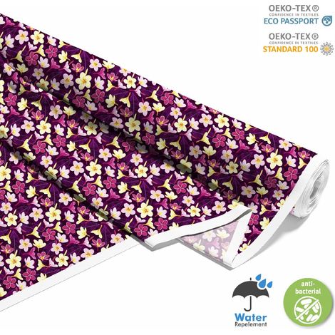 Outdoor dekostoffe oxford - Motiv Plumeria auf den Blättern I DX370 (1/5)