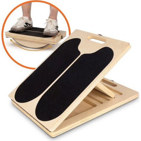 Planche inclinée et planche d'équilibre 2 en 1 – planche d'étirement – étireur de mollets – appareil d'équilibre – planche inclinée – support pour squats – bloc pour squats – réglable sur 5 positions (1/5)