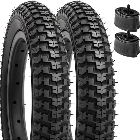 2-PCS 12.5 Pouces Enfant Vélo pneus 12 ½x2 ¼ (57-203) and 12/12.5 Pouces Vélo Chambre à air Schrader Valve Compatible with 12.5x2.25 12 1/2x2 1/4 Vélo Bike pneus and Chambre à air (1/5)