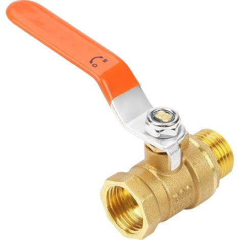 Vanne à bille en laiton pour tuyau, filetage mâle et femelle 1/2" BSP DN15 (1/5)