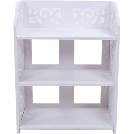 Trywise Étagère à chaussures creuse blanche à 3 niveaux, étagère de rangement, 60 cm (1/4)