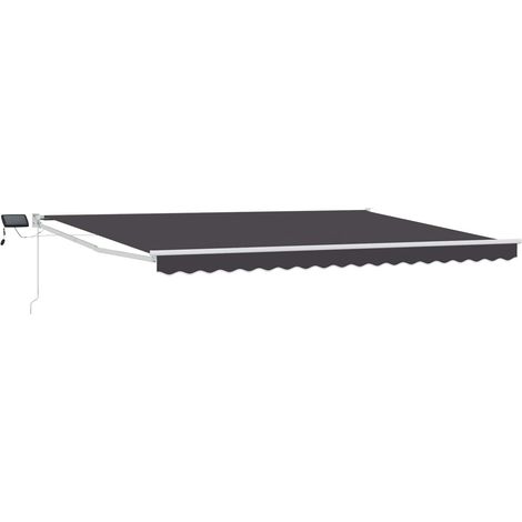 Manuelle Gelenkarmmarkise mit LEDs Anthrazit 4,5 × 3 m