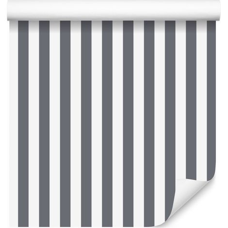 Grau-weiß gestreifte Tapete für Wohn- und Schlafzimmer, 50 x 1000 cm (1/5)