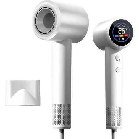 Seche Cheveux Professionnel - Moteur Haute Vitesse 110,000 tr/min, 300 Millions Ionique Négatifs, Embout Magnétique, Écran LED
