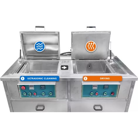 Nettoyeur ultrasons industriel double cuve 2 x 60 L avec filtration – fonctionnement 24/7 MW Tools UCI0602F (1/5)