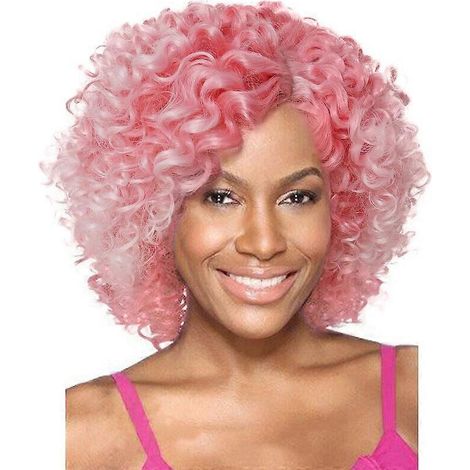 Perruque bouclée synthétique pour femme, perruque afro naturelle et crépue pour femme noire, cheveux brun foncé bouclés, perruque afro-américaine pour femme