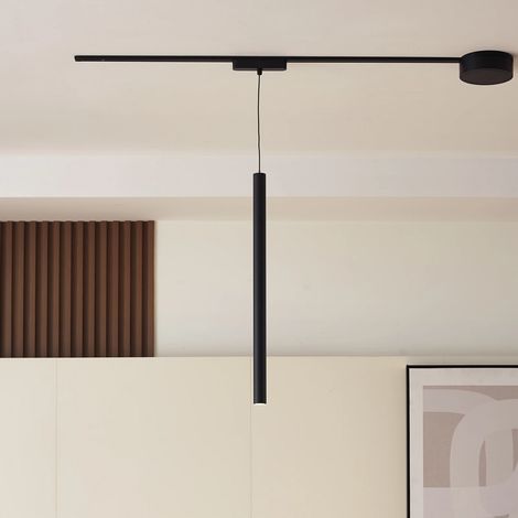 [NEUWERTIG] Lindby Led Pendellampe Lumaro Hängeleuchte Leuchte Schwarz ø3cm Alu 48 V Dimmbar B-Ware (1/2)