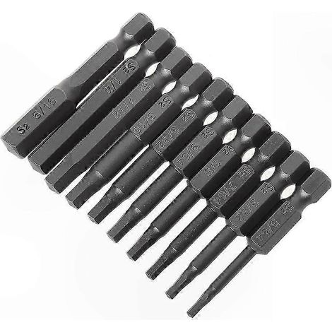 Set mit 10 magnetischen Sechskantschraubendreherbits aus S2-Stahl, 1/4-Zoll-Sechskantgriff, professionelles Schraubzubehör (1/4)