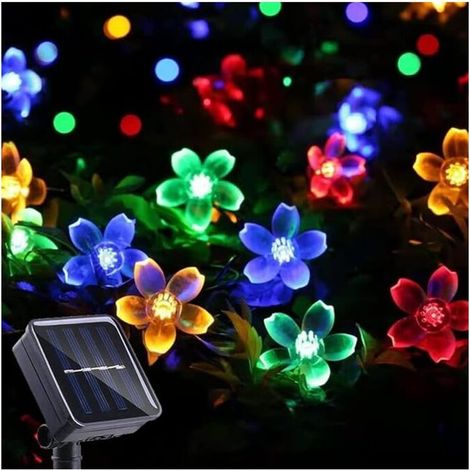 Solar-Lichterkette, Kirschblüten-Fee, 50 LEDs, 8 Modi, wasserdicht, für den Außenbereich, Garten, Weihnachten, Terrasse, Innendekoration, mehrfarbig FLITI (1/4)