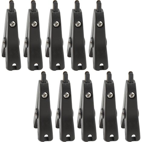 Lot de 10 connecteurs en laiton plaqué or pour test positif et négatif avec pince crocodile, ouverture de 25 mm, J.60043, noir. (1/5)