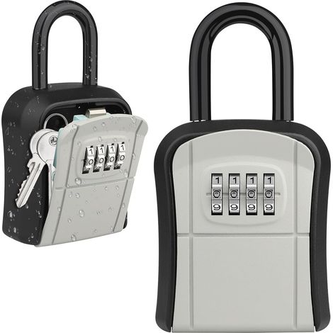Schlüsselsafe, [Erhöhte Sicherheit] Safe-Aufbewahrungsschloss aus Zinklegierung mit 4-stelligem Kombinationscode, für Garagenschlüssel zu Hause (1/5)