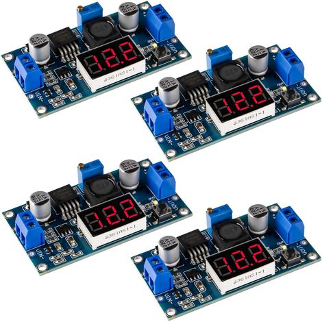 LM2596S DC-DC Buck Converter Step Down Buck Converter Spannungsregler Einstellbares Netzteilmodul 36 V 24 V 12 V auf 5 V 2 A 4 Stück (1/5)