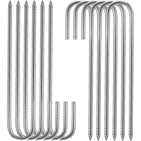 argent Piquets de fixation sol XL, Sardines, Lot de 10, galvanis, tente, 30 cm, Acier lectrozingu (1/4)