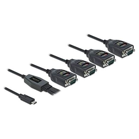 DELOCK 90495 CHANGEUR DE GENRE DE CÂBLE USB TYPE-C DB9 NOIR (1/4)