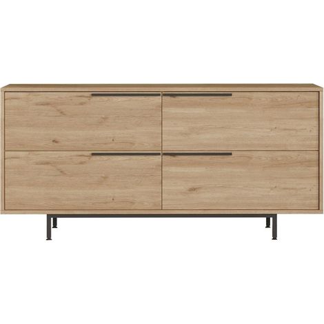 Sideboard mit 4 Türen Holz- und Metalloptik schwarz 160 x 75 cm ABEY (1/5)