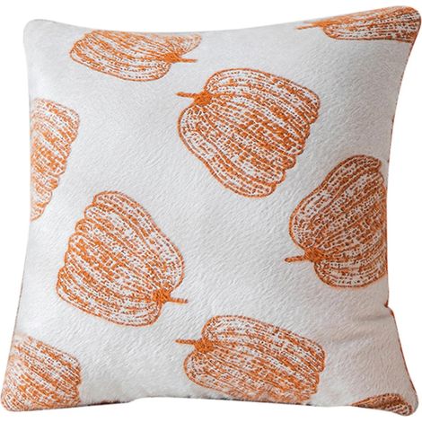Coussins décoratifs d'automne YCLife pour canapé, 45 x 45 cm, en velours doux et peluche, motif citrouille, carrés, pour intérieur et extérieur. Coussins décoratifs pour canapé et salon, moins de 5 €, (1/5)