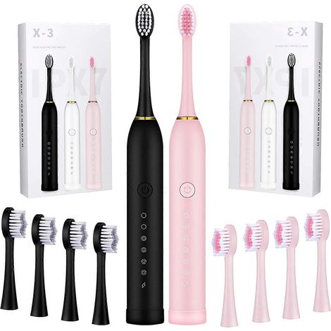 Lot de 2 brosses à dents électriques à 6 modes (1/4)
