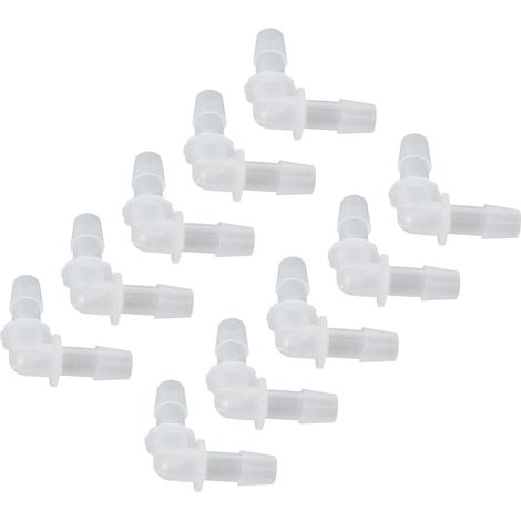 10 Stück Winkel-Schlauchverbinder 90 Grad L-Form Kunststofffittings mit gleichem Durchmesser 9,5 mm (1/5)