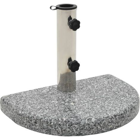 Pied de parasol incurvé en granit, 10 kg, gris (1/5)
