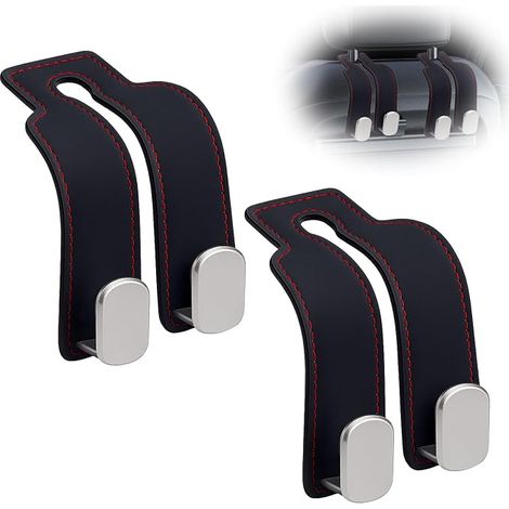 2pcs Car Head Support Crochets Double Crochet Siège arrière Organisateur Accessoires pour Sacs à main et Sacs (1/5)