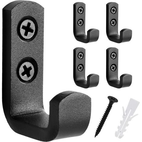 Set mit 5 Abris-Kleiderbügeln aus Gusseisen, schwarz