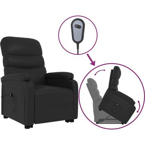 Fauteuil en similicuir noir (1/5)