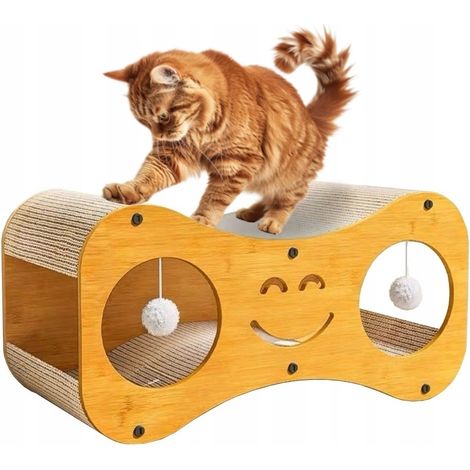 Griffoir/Maisonnette pour chat en carton avec balles, 60 cm (1/5)