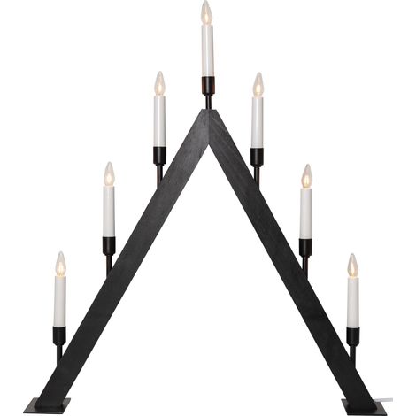 Star Trading Arc de lumière 'Vind', 7 flammes, bois, teinté noir