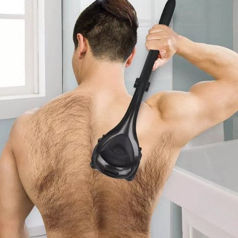 baKblade 2.0 PLUS - Rasoir pour le dos homme (à monter soi-même), manche ergonomique, rasage sur peau sèche ou humide (lame incluse) BACK SHEET (1/5)