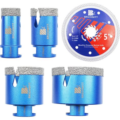 Kit de scie cloche diamant pour carrelage 25/35/50/68 mm - Foret diamant pour porcelaine carrelage céramique marbre granit disque de coupe 125 mm (1/5)