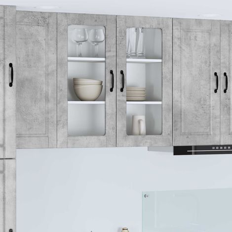 Küchenschrank mit Tür Beton Grau 80 x 31 x 80 cm Holzwerkstoff